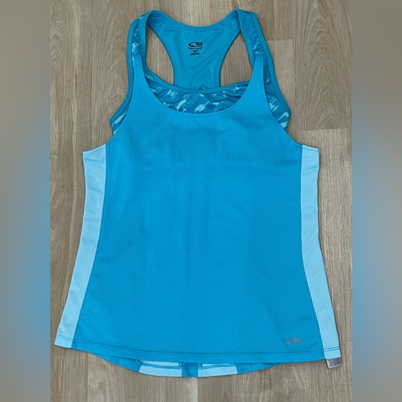 Sz.S-Champion Sports Built in Bra Tank- Blue Light blue - Picture 11 of 14